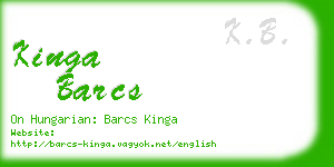 kinga barcs business card